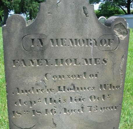 Faney Holmes tombstone
